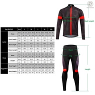 Men's Winter Thermal Fleece Cycle Clothing Set Long Sleeve Windproof Cycle Jersey Coat Jacket with 3