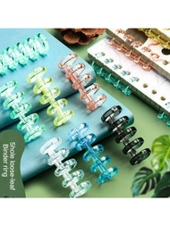 3/6/9/12/15/20/24PCS Colorful Spiral Binder Rings,4/5-Ring Binder Notebook, Plastic Binding Clips,A4