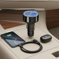 Car 100W 6-Port USB-C PD Fast Charger with Digital Display Pengecas Kereta 100W 6 Port USB C PD Papa