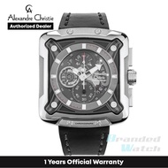 [Official Warranty] Alexandre Christie 3030MCLSSBA Men's Black Dial Leather Strap Watch