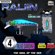 UMPAN PANCING LURE Riptide RAIJIN MINNOW SINKING LURE 5.6 CM 6.6 GRAM