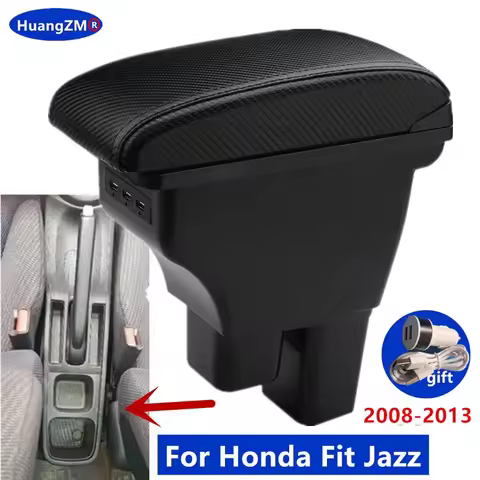 For Honda Jazz Armrest box For Honda Fit Jazz 2 Car Armrest 2008-2013 2009 2010 2011 2012 Arm Storag