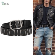 LIVELY Waist Belt, Y2K Trendy Design Punk Rivet Belts, Retro All-match Heavy Metal Jeans Belt For Wo