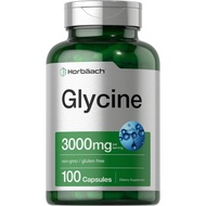Horbäach Glycine 3000mg Supplement | 100 Powder Capsules | Non-GMO, Gluten Free