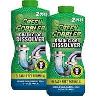 Green Gobbler Drain Clog Dissolver | Powerful Liquid Drain Opener & Toilet Clog Remover | Safe for P