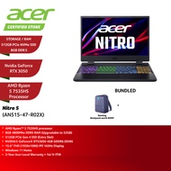 Acer Nitro 5 AN515-47-R02X 15.6" FHD 165Hz Gaming Laptop ( Ryzen 5 7535HS 8GB 512GB SSD RTX3050 4GB W11 )