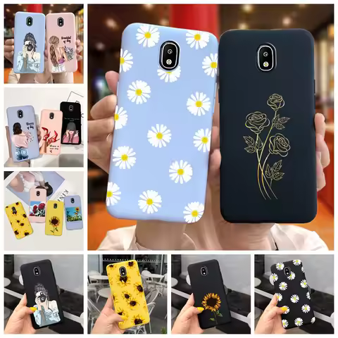 Flower Case For Samsung Galaxy J7 2017 J 7 J730 SM-J730F J7 Pro 2017 Back Cover Silicone Soft Coque 