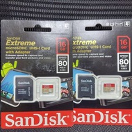 免郵費 $70 for 2pcs 16G Sandisk Extreme microSDHC UHS-I card w/adapter upto 80MB/S 記憶卡 memory card