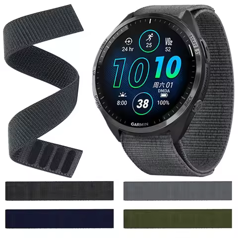 Braided Nylon Loop Band for Garmin Watch Forerunner 965 955/Approach S60 S62 S70 Strap Instinct 2X 2