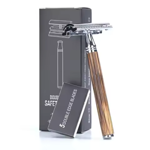 Men Safety Shaving Razor Bamboo Handle Double Edge Comb Head Classic Manual Razor Shaver Classic Men