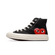 รองเท้าผ้าใบ ดำ Converse Comme des Garons x Chuck Taylor All Star Hi Play รองเท้าผ้าใบสีดำ รองเท้าผู้ชาย