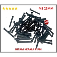 M2 22MM BLACK FLAT HEAD SCREW / M2 M SCREW
