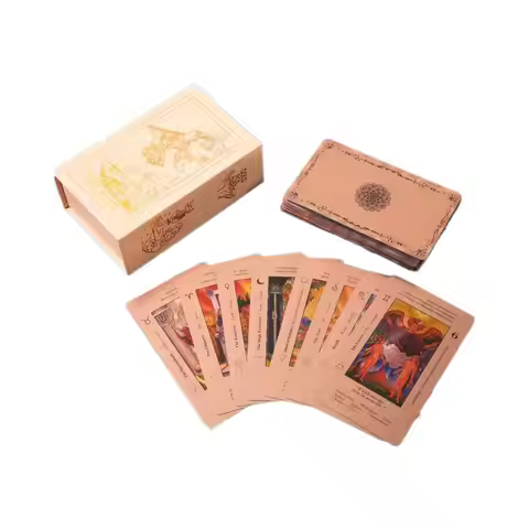 Tarot Cards With Meaning Deck Rose Gold Foil PET Beginner Waterproof Vintage Divination Board Game G
