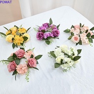 POMAT Candlestick Wreath, Silk Mini Artificial Garland, Fake Rose Simulation Artificial Rose Flowers Home Party