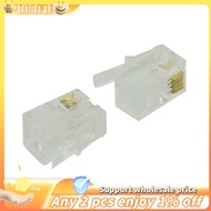 RJ9 4P4C Plug phone Jack Connector 50 pieces, Transparent
