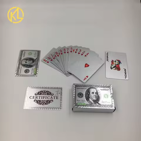 Waterproof USD100 Dollar Design 24k Gold Poker Playing Cards for Gambling Game Money Enjoyment or We