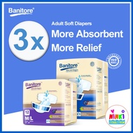 [1 PACK] BANITORE Adult Diapers (Tape) | M/L (12PCS) | L/XL (10PCS)