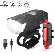 Happybuyner Cycling Bike Accessories Bicycle Light Rechargeable USB LED  Mountain Cycle Front And Back Light Set