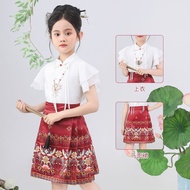 Girls Hanfu Horse Skirt Thin Chinese Style Princess Dress Cute Girls Short Skirt Horse Skirt 5.91