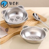 WON Children Food Container, Cute Bear Design Anti Scalding Kid Meal Bowl, Portable 350ML Capacity 3