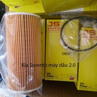 OE0076 JS Asakashi oil filter for Kia Sorento diesel engine 2.0 2009, 2010, 2011, 2012 26320-2F010 J