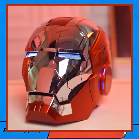 Autoking 1:1 Mk5 Iron Man Helmet Cosplay Voice Control Eyes With Light Model Toys For Adult Electric