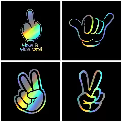 Wishing you a pleasant day! Fun self-adhesive stickers for car decoration, flat design, motorcycle 7