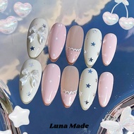 Lunamade : Korean Fake Gel Nails Cute ️ Fake Nails Gel Nail Polish