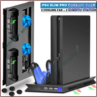 GIEVB PS4โปรคอนโซลบางชั้นวางแนวตั้ง2คอนโทรลเลอร์เครื่องชาร์จ2 Koeler Ventilator Voor Playstation 4 Slanke Play Station Ps 4เกม Accessoires QIOFD