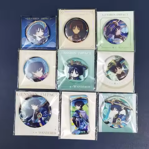 MiHoYo Genshin Impact Wanderer Badge Official Tinplate Goods Decorative Accessory For Adult Anime Co