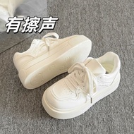 2026 Thick-Soled Shoes White Shoes Bread Shoes Female Students Spring Summer Campus Style All-Match 