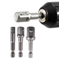 JN 1 4 3 8 1 2 Impact Driver Drill Sockets Adapter 3 Pcs Hex Shank 360°Rotatable