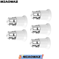 MIAOWAZ 5pcs B22 to E27 Adapter, Durable Universal B22 to E27 Converter, Lighting Appliances Plated 