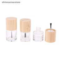 shi 1Pcs  Bottle Bottle 5ml-15ml Glass Nail Oil Bottle Hair Brush Solid Wood And Bamboo Cover Wholesale Nail Oil Bottle nn