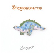 恐竜-ステゴサウルスB-の七宝焼ピンブローチ