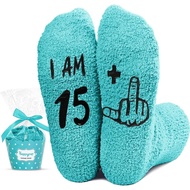 HAPPYPOP Birthday Gift Ideas for Teens - 15th Birthday Socks Sweet 16 Gifts for Boys Girls VECC