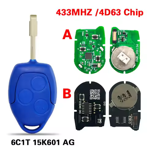 DIYKEY P/N: 6C1T15K601AG 3 Button 433Mhz 4D63 Chip Remote Car Key For Ford Transit WM VM 2006-2014 F