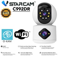 Vstarcam C992DR (เลนส์คู่) 2.0MP กล้องวงจรปิดไร้สาย กล้องในบ้าน indoor ภาพสี มีAI+ คนตรวจจับสัญญาณเต