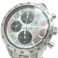 二手TAG HEUER Carrera CV201P 男士腕錶，鏤空錶背，黑色不鏽鋼/貝殼錶殼，自動機芯，貝殼錶盤，銀色錶帶。