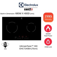 Electrolux 70cm UltimateTaste 300 Built-in Ceramic Hob with 2 Zone | EHC7240BA (Ceramic Cooker Induc