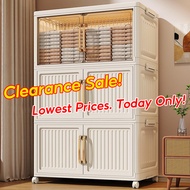 LM 40-90cm Plastic Folding Storage Cabinet Organizer Foldable Storage Box For Clothes Toys