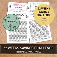 FuchsDich 52 Weeks Savings Challenge | 1 Year Savings | PDF Printable | Savings Goals | Weekly Budge