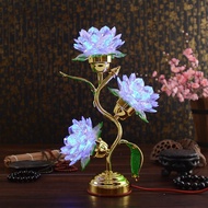 Three-piece Buddhist Temple Lamp - Seven-Colored Lotus34cm For lanterns led Buddhist lamps, crystal 