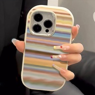 Fuzzy Striped Splicing Pattern Smartphone Case Suitable for IPhone X XS XR Xs Max 7 8plus SE2020 14 