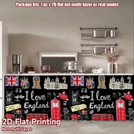 2D flat 1pc French romantic style London Landmarks Sketches Digital printing Simple, modern, and com