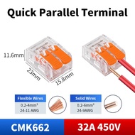 2Ports Quick Parallel Terminal Electrical Compact Splicing Household Connectors CMK66 1 in 1 out Wid