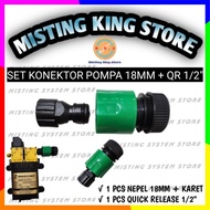 Nepel DRAT DC PUMP CONNECTOR SET 18MM TO QUICK RELEASE CONNECTOR 1/2 INCH HOSE 13 X 16MM