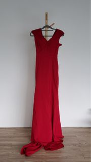鮮紅色 長裙 拖地裙 晚裝 攝影 dress red