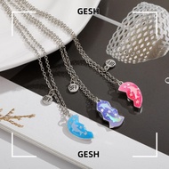 GESH 3Pcs Matching Heart Pendant Necklace, Cute Alloy BFF Necklaces, Friendship Friendship Jewelry C