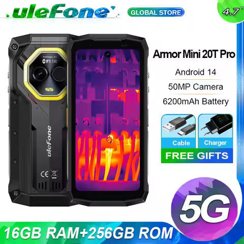 Ulefone Armor Mini 20T Pro 5G Rugged Thermal lmaging By FLIR® 16GB+256GB 4.7" Display LED Light Andr